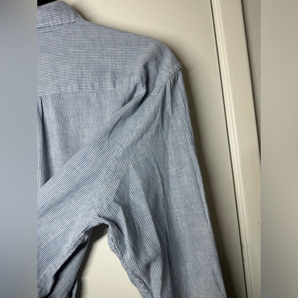 Piombo Italian Blue White Striped Coastal Nautical Collared Button Down Shirt XL - Picture 11 of 14